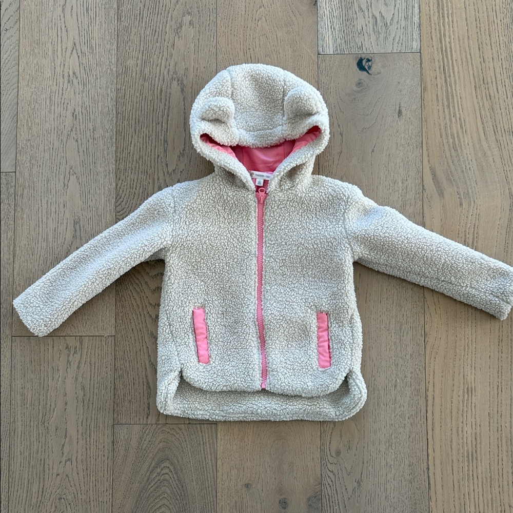 Tucker + Tate Cream Sherpa Jacket with Pink Lining